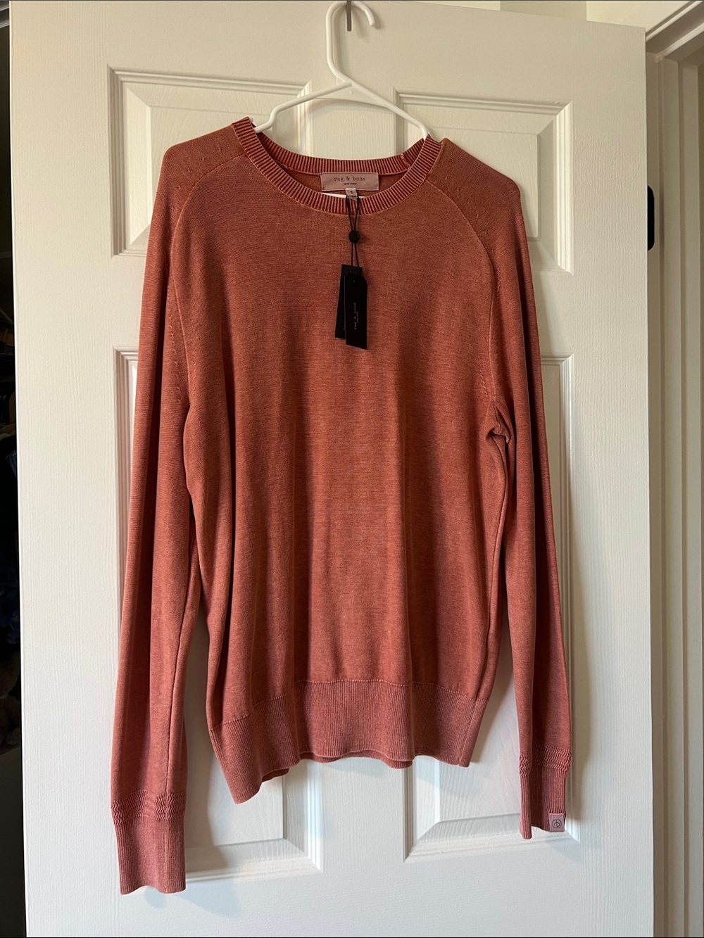 rag & bone Men's Crewneck Sweater in Terracotta